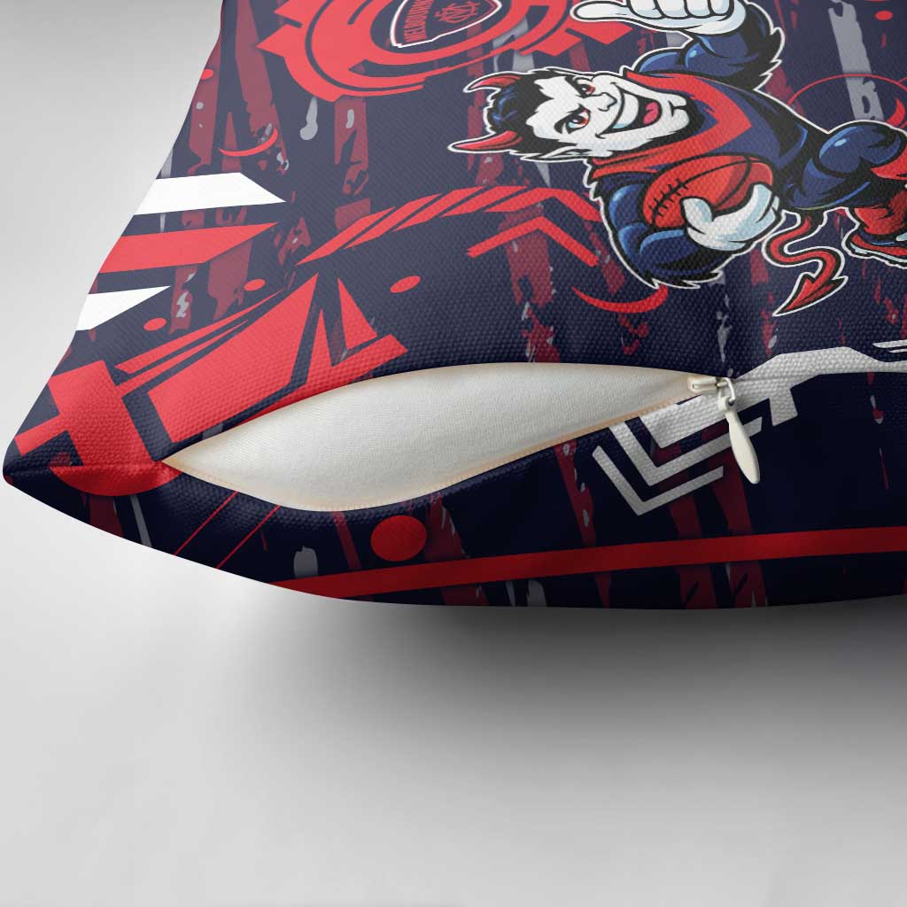 Melbourne Demons Pillow Cover Mascot Cartoon Football Illustration Style