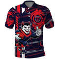 Melbourne Demons Polo Shirt Mascot Cartoon Football Illustration Style