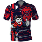 Melbourne Demons Polo Shirt Mascot Cartoon Football Illustration Style
