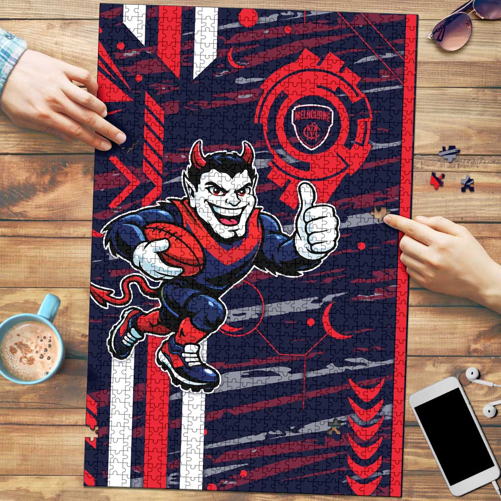 Melbourne Demons Puzzle Mascot Cartoon Football Illustration Style