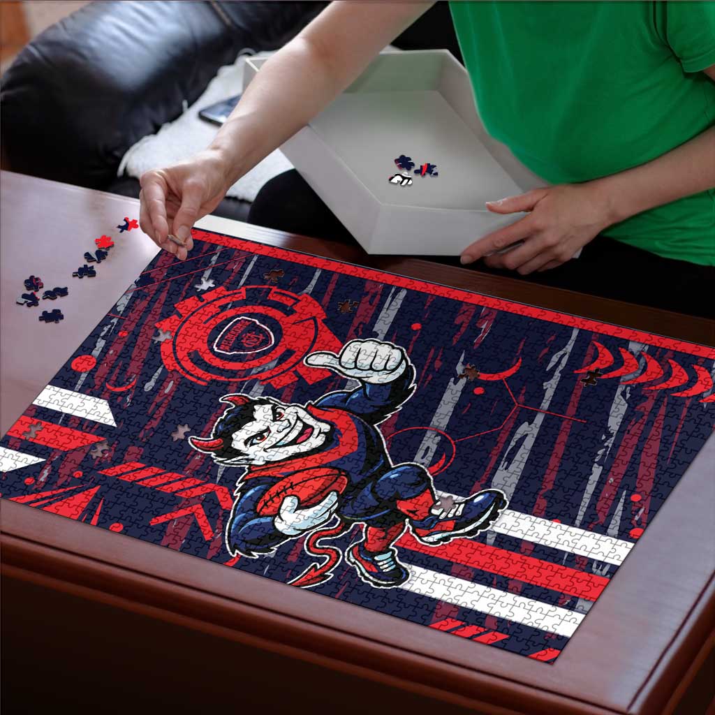 Melbourne Demons Puzzle Mascot Cartoon Football Illustration Style