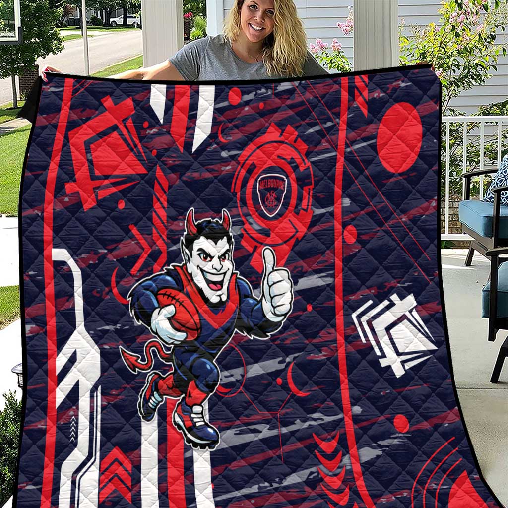 Melbourne Demons Quilt Mascot Cartoon Football Illustration Style