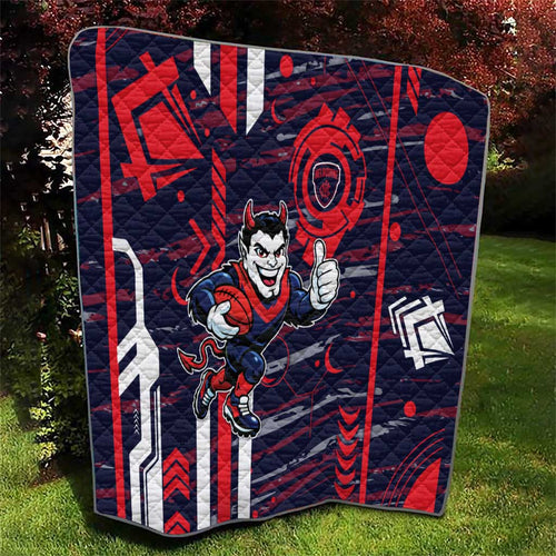 Melbourne Demons Quilt Mascot Cartoon Football Illustration Style