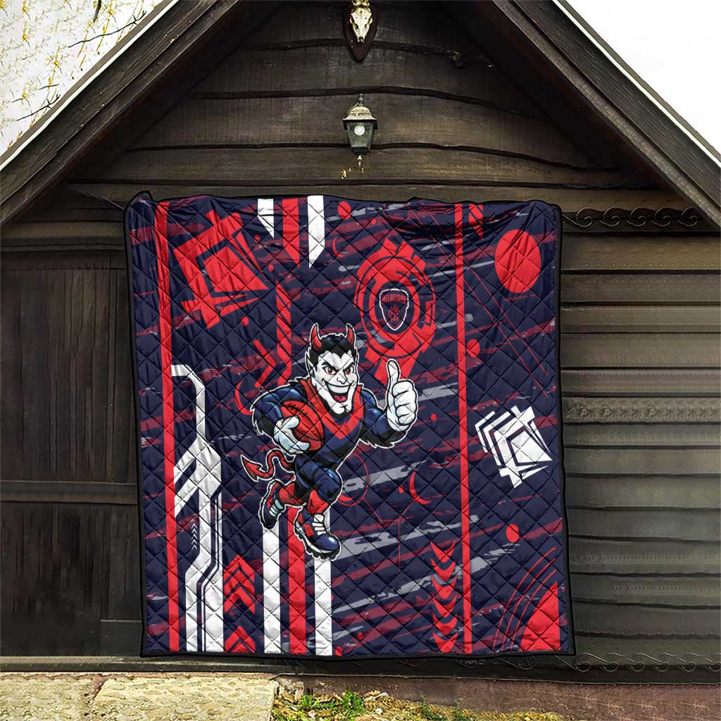 Melbourne Demons Quilt Mascot Cartoon Football Illustration Style