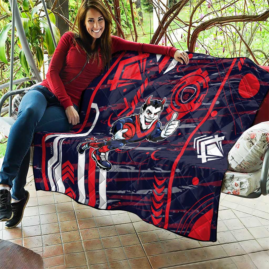 Melbourne Demons Quilt Mascot Cartoon Football Illustration Style
