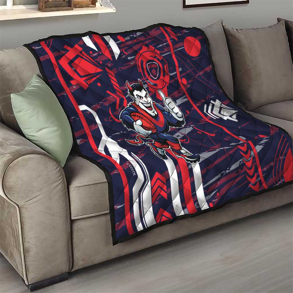 Melbourne Demons Quilt Mascot Cartoon Football Illustration Style