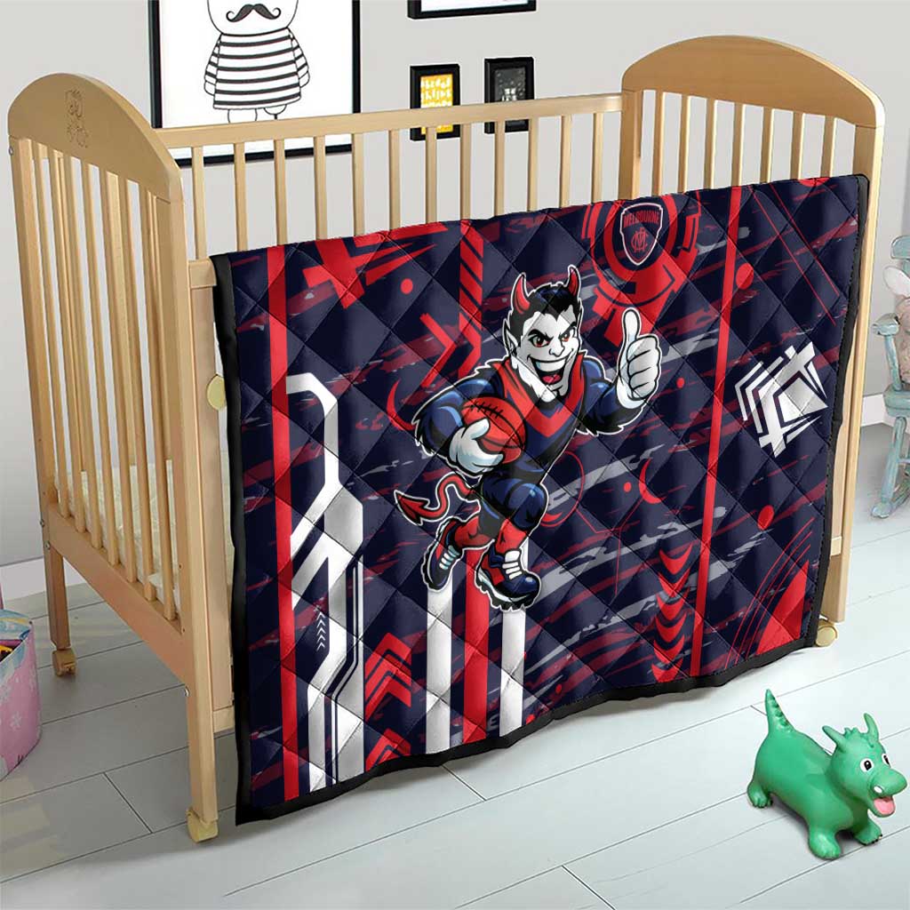 Melbourne Demons Quilt Mascot Cartoon Football Illustration Style