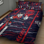 Melbourne Demons Quilt Bed Set Mascot Cartoon Football Illustration Style