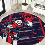 Melbourne Demons Round Carpet Mascot Cartoon Football Illustration Style