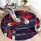 Melbourne Demons Round Carpet Mascot Cartoon Football Illustration Style