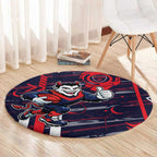 Melbourne Demons Round Carpet Mascot Cartoon Football Illustration Style