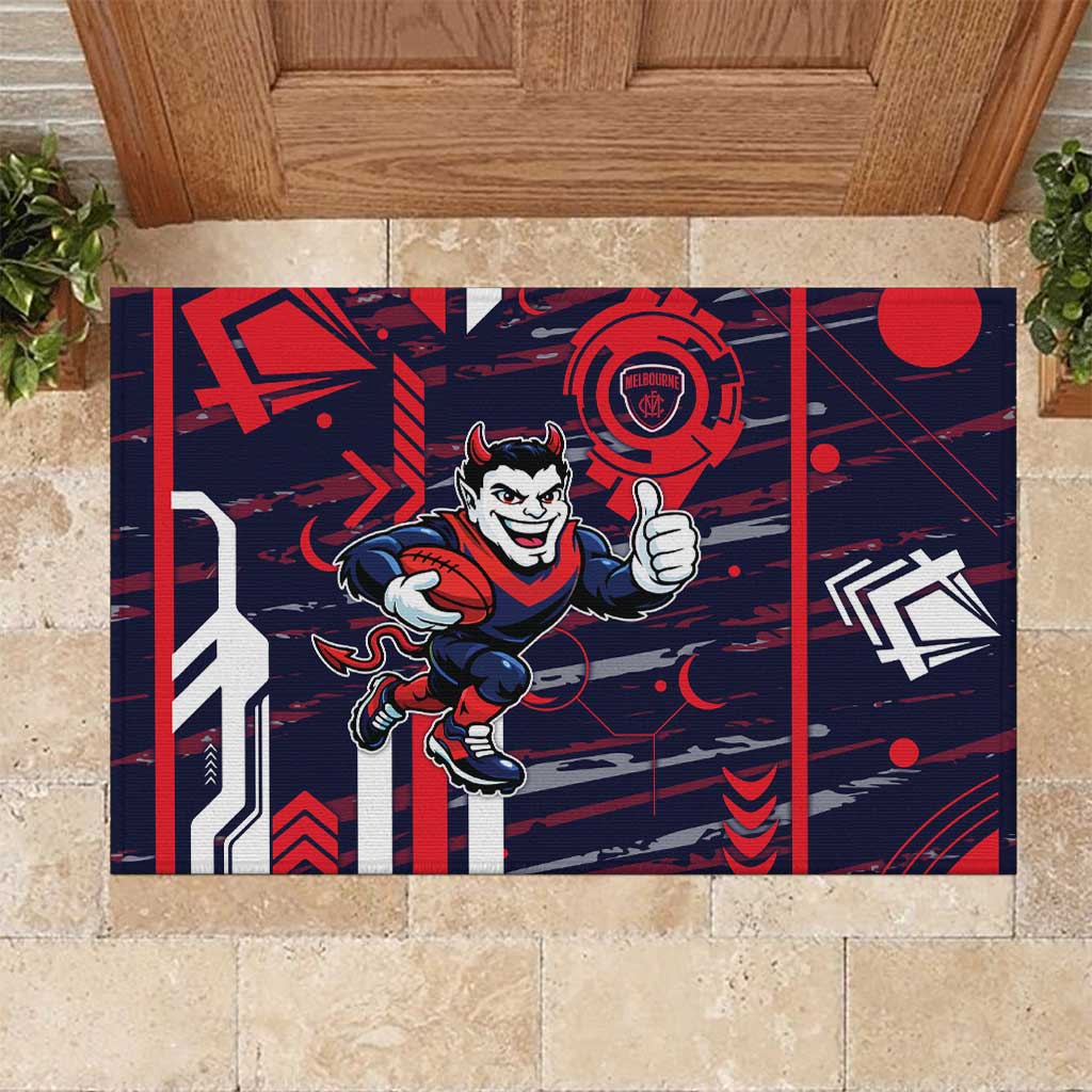 Melbourne Demons Rubber Doormat Mascot Cartoon Football Illustration Style