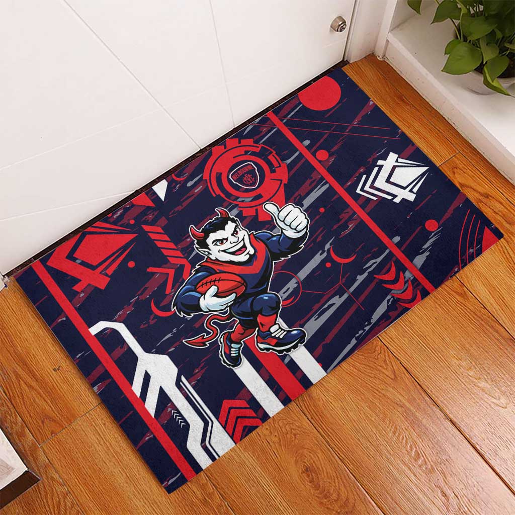 Melbourne Demons Rubber Doormat Mascot Cartoon Football Illustration Style