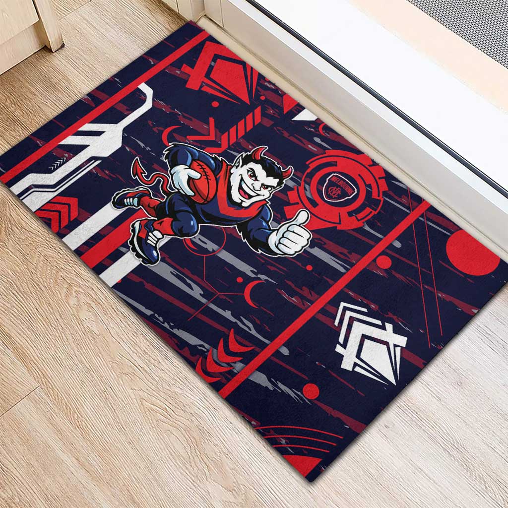 Melbourne Demons Rubber Doormat Mascot Cartoon Football Illustration Style