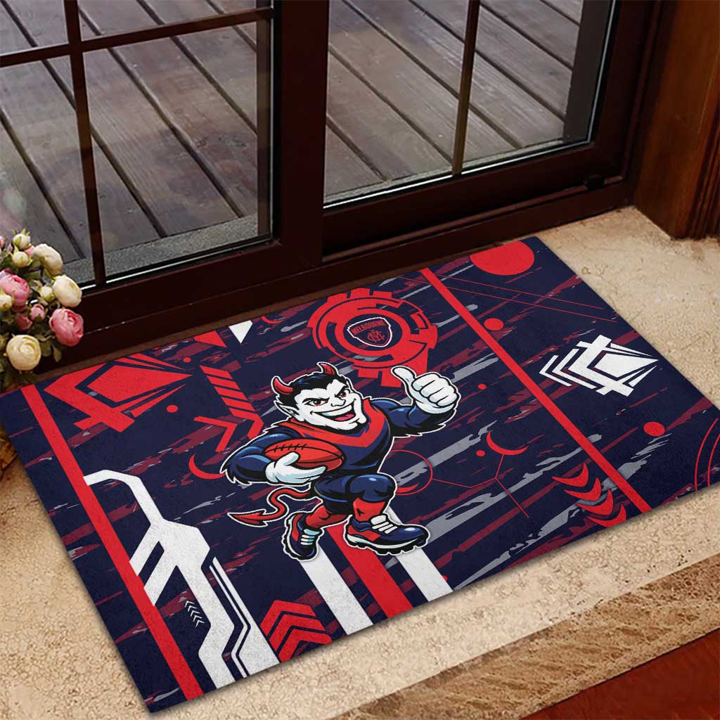 Melbourne Demons Rubber Doormat Mascot Cartoon Football Illustration Style