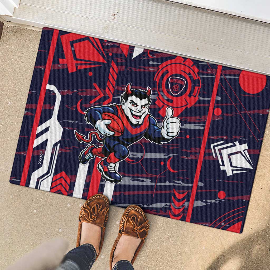 Melbourne Demons Rubber Doormat Mascot Cartoon Football Illustration Style