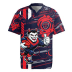 Melbourne Demons Rugby Jersey Mascot Cartoon Football Illustration Style