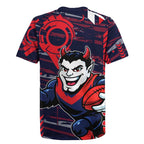 Melbourne Demons Rugby Jersey Mascot Cartoon Football Illustration Style