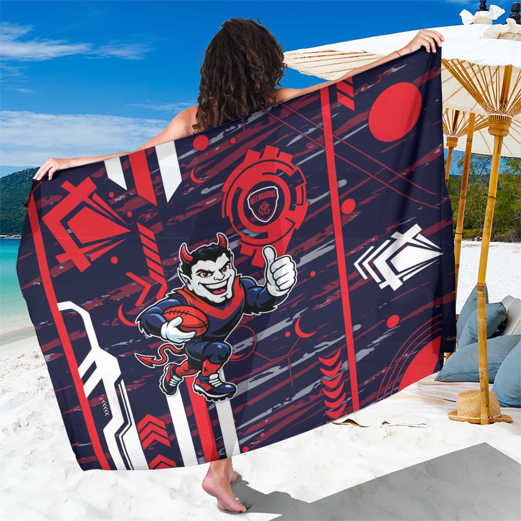 Melbourne Demons Sarong Mascot Cartoon Football Illustration Style