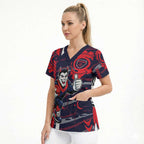 Melbourne Demons Scrub Top Mascot Cartoon Football Illustration Style