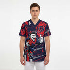 Melbourne Demons Scrub Top Mascot Cartoon Football Illustration Style