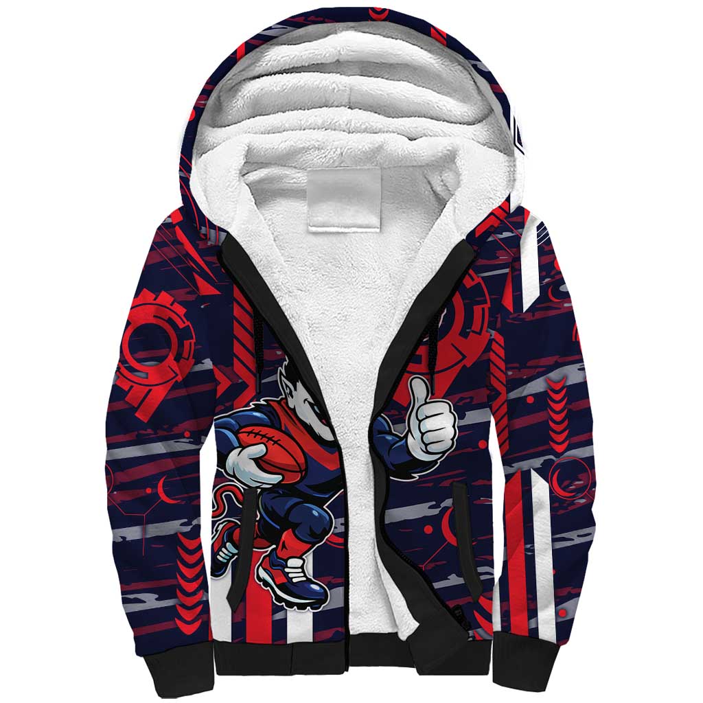 Melbourne Demons Sherpa Hoodie Mascot Cartoon Football Illustration Style