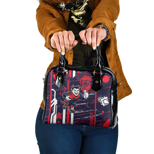 Melbourne Demons Shoulder Handbag Mascot Cartoon Football Illustration Style