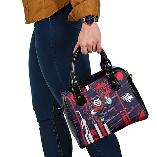 Melbourne Demons Shoulder Handbag Mascot Cartoon Football Illustration Style
