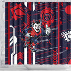 Melbourne Demons Shower Curtain Mascot Cartoon Football Illustration Style