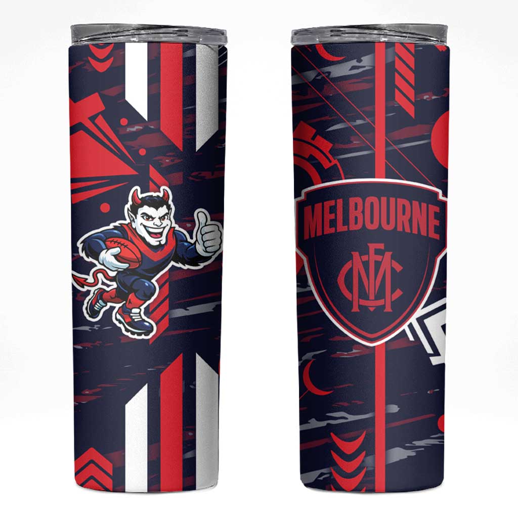Melbourne Demons Skinny Tumbler Mascot Cartoon Football Illustration Style