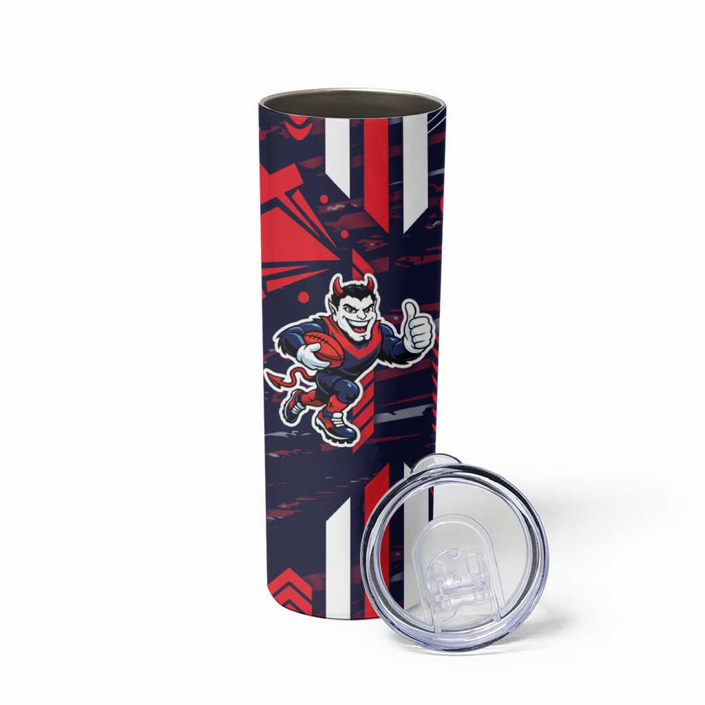 Melbourne Demons Skinny Tumbler Mascot Cartoon Football Illustration Style