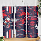 Melbourne Demons Skinny Tumbler Mascot Cartoon Football Illustration Style