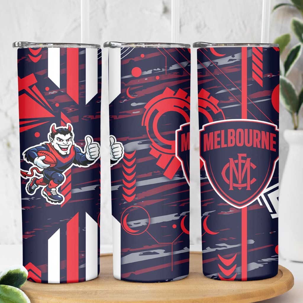 Melbourne Demons Skinny Tumbler Mascot Cartoon Football Illustration Style