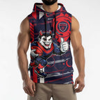 Melbourne Demons Sleeveless Hoodie Mascot Cartoon Football Illustration Style