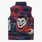 Melbourne Demons Sleeveless Puffer Jacket Mascot Cartoon Football Illustration Style