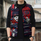 Melbourne Demons Sleeveless Puffer Jacket Mascot Cartoon Football Illustration Style