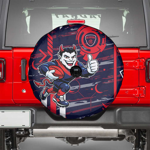 Melbourne Demons Spare Tire Cover Mascot Cartoon Football Illustration Style