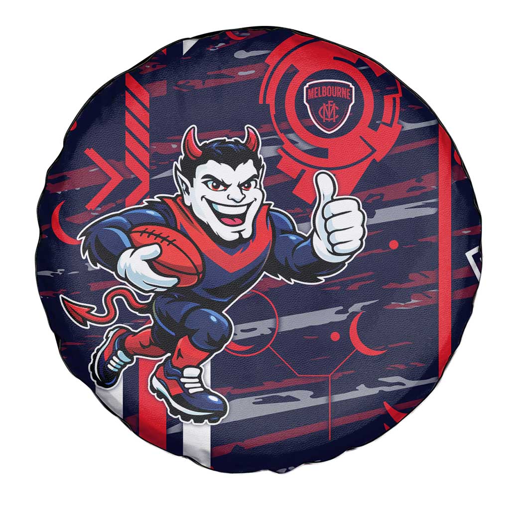 Melbourne Demons Spare Tire Cover Mascot Cartoon Football Illustration Style