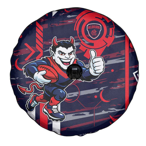 Melbourne Demons Spare Tire Cover Mascot Cartoon Football Illustration Style