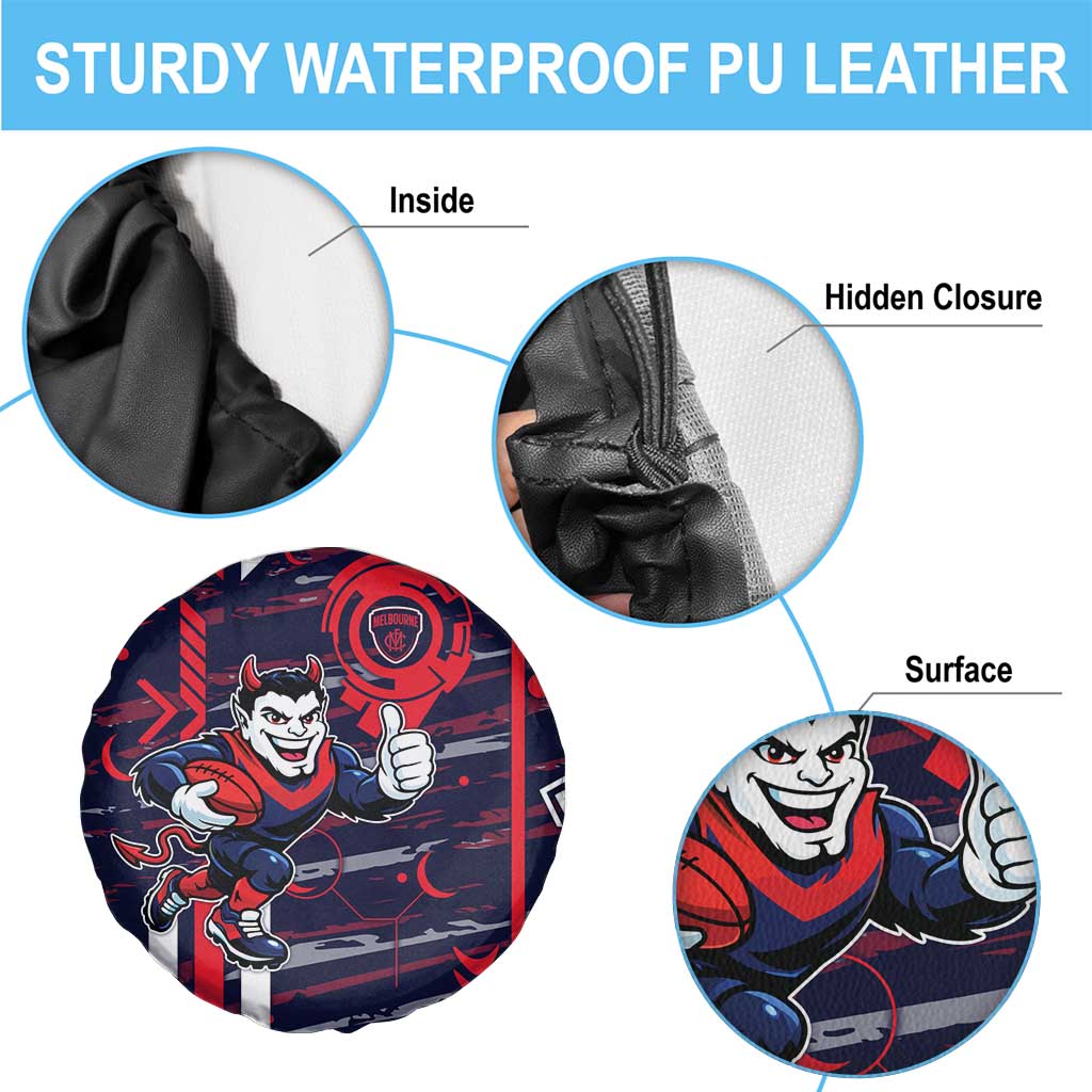 Melbourne Demons Spare Tire Cover Mascot Cartoon Football Illustration Style