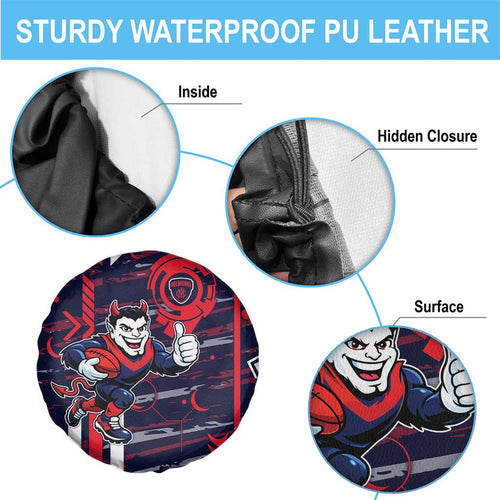 Melbourne Demons Spare Tire Cover Mascot Cartoon Football Illustration Style