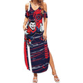 Melbourne Demons Summer Maxi Dress Mascot Cartoon Football Illustration Style