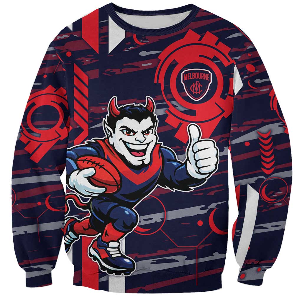 Melbourne Demons Sweatshirt Mascot Cartoon Football Illustration Style