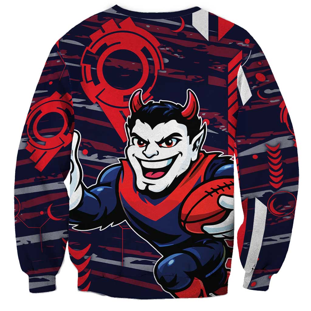 Melbourne Demons Sweatshirt Mascot Cartoon Football Illustration Style