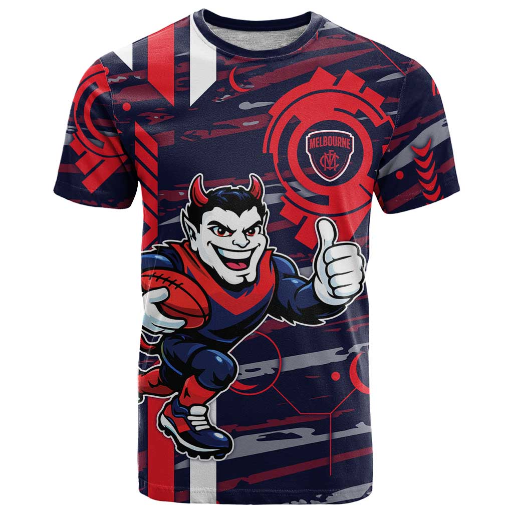Melbourne Demons T Shirt Mascot Cartoon Football Illustration Style