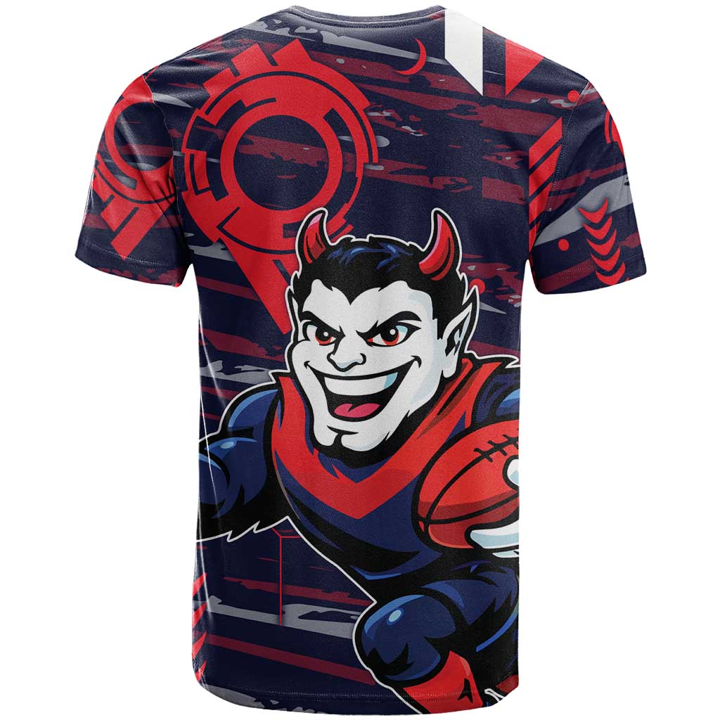 Melbourne Demons T Shirt Mascot Cartoon Football Illustration Style