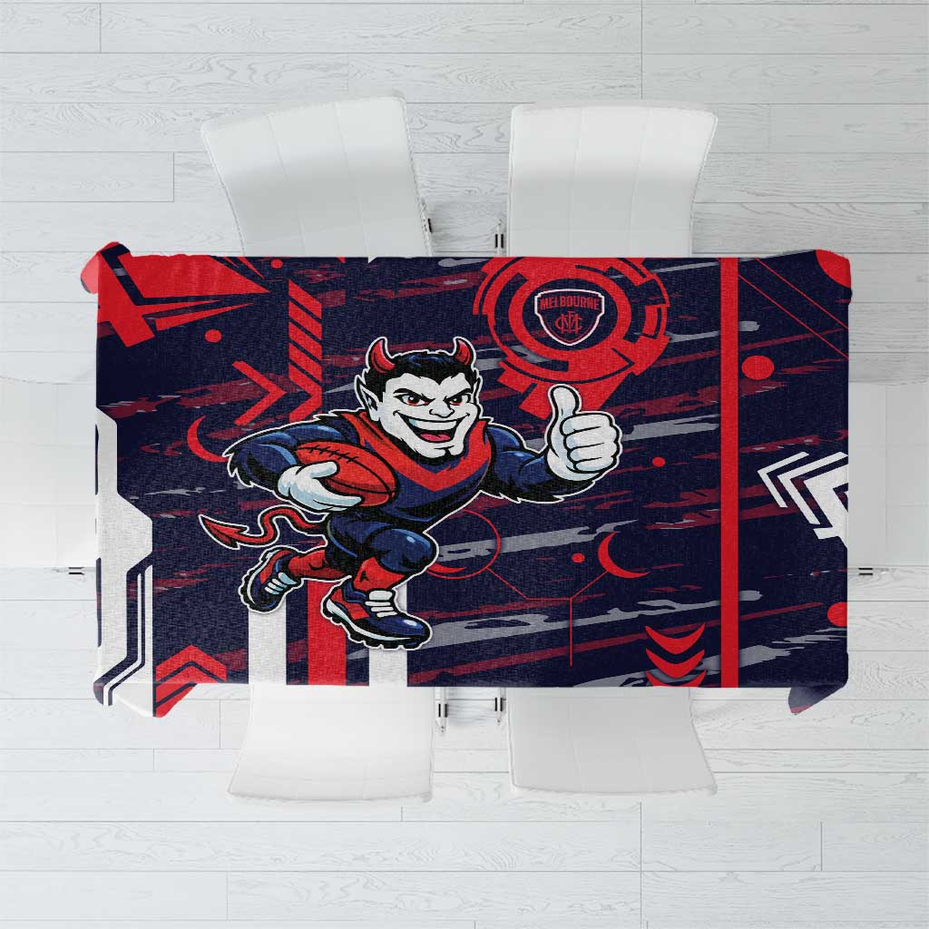 Melbourne Demons Tablecloth Mascot Cartoon Football Illustration Style