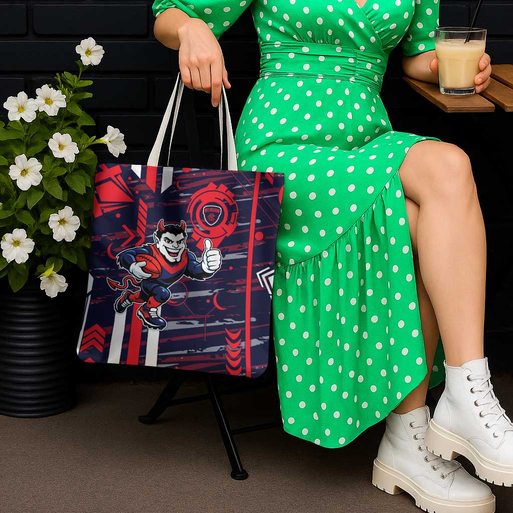 Melbourne Demons Tote Bag Mascot Cartoon Football Illustration Style