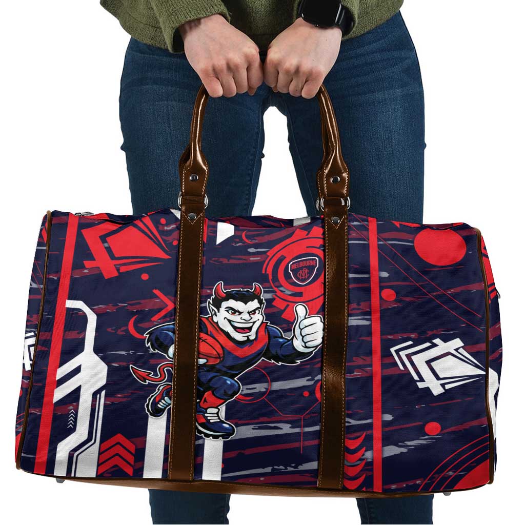 Melbourne Demons Travel Bag Mascot Cartoon Football Illustration Style