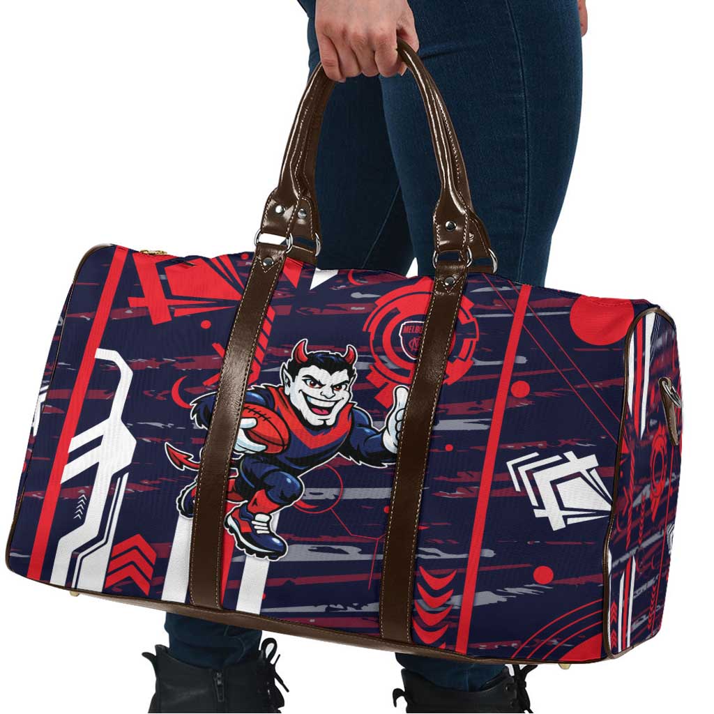 Melbourne Demons Travel Bag Mascot Cartoon Football Illustration Style